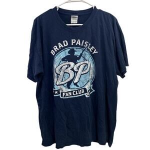 Y2K Navy Brad Paisley Cowboy Country Fan‎ Club Shirt Size L
